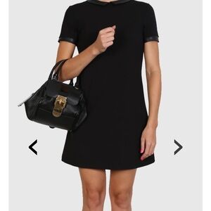 Dolce & Gabbana Black Pebbled Leather Buckle Handbag